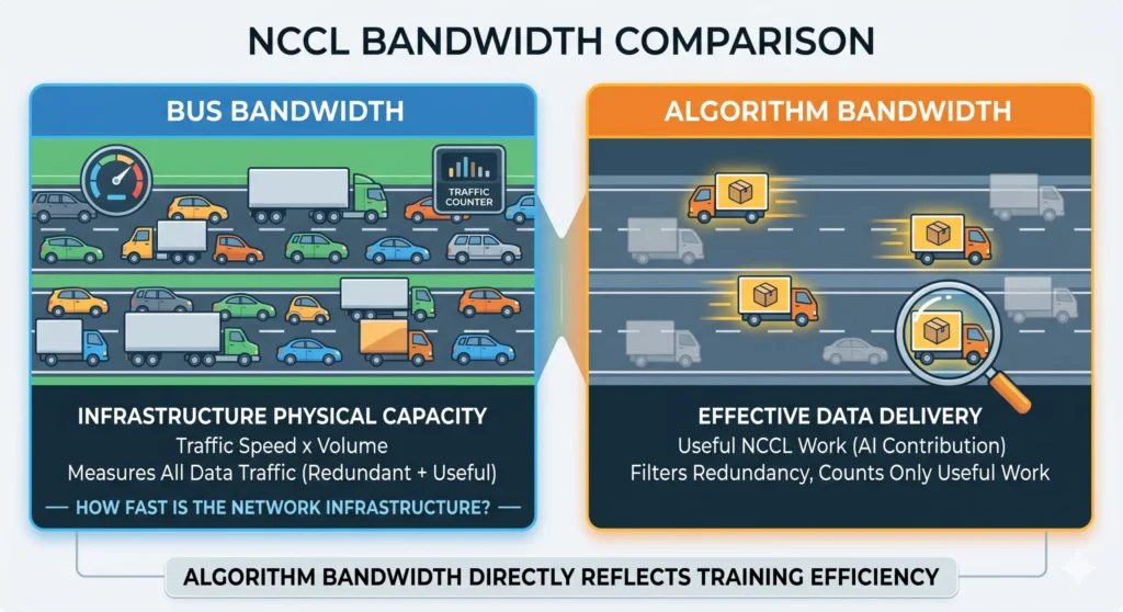 NCCL bandwidth comparison