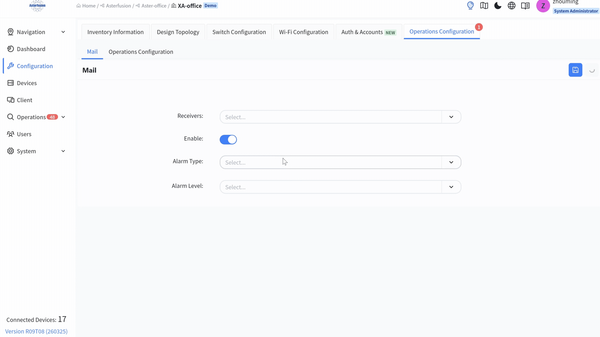 asteria-openwifi-controller-alarm-system-network-alerts-monitoring-ui-demo