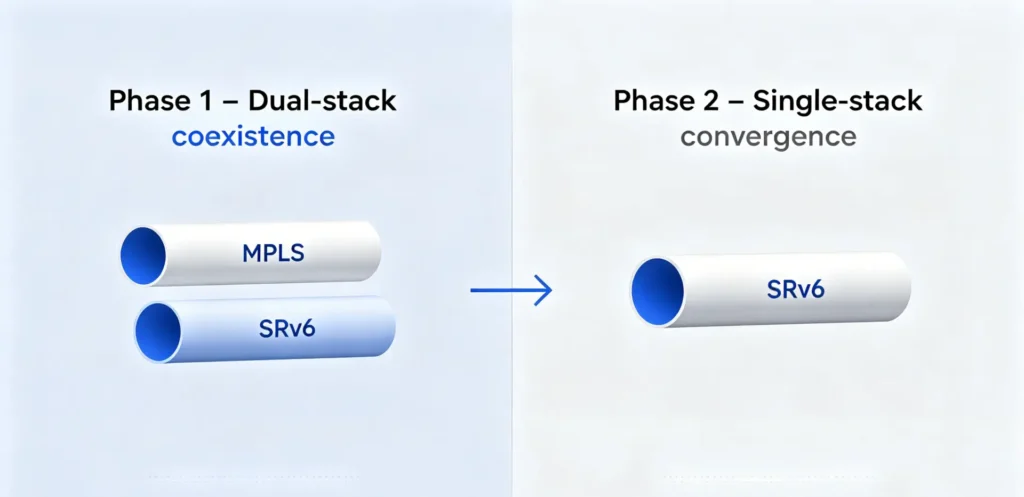 phases of mpls to srv6 nigration