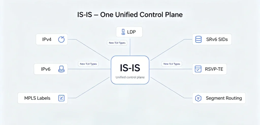 IS-IS as unified control plane in mpls to srv6 migration