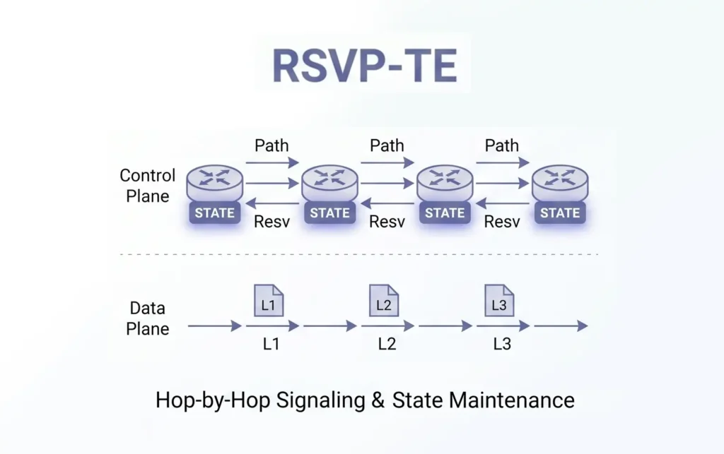 RSVP-TE workflow with MPLS as data plane