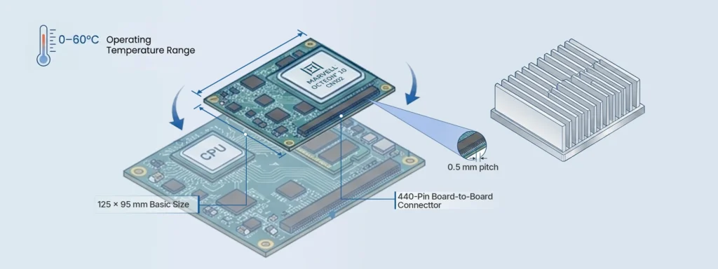 125 x 95 mm Basic Size COME TYPE 7 pin-out module