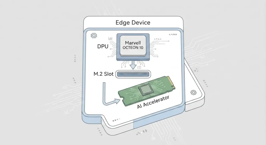 how ai accelerator card sync with marvell dpu on edge ai platform