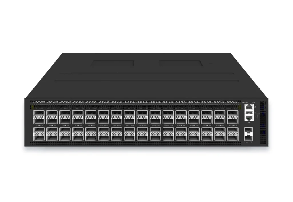 Asterfusion CX764QD-N 64x 400GE QSFP-DD data center switch front panel.