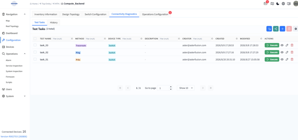 Compute_Backend-Configuration-Connectivity Diagnostics-Test Tasks